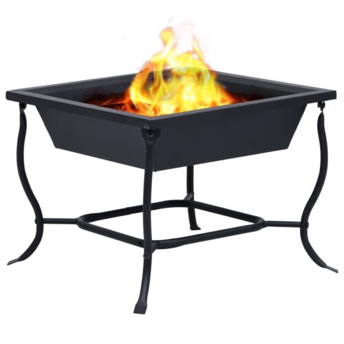 Fire Pit Black 42x42x45cm Steel - Image 4