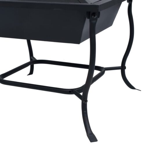 Fire Pit Black 42x42x45cm Steel - Image 6
