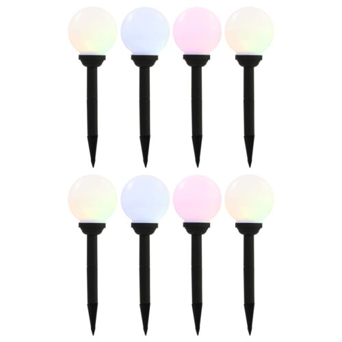 Outdoor Solar Lamps 8pcs LED Spherical 15cm RGB