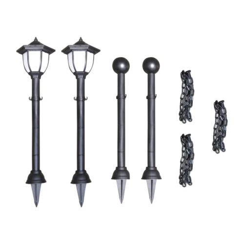 Solar Lights 4pcs with Chain Fence Poles - Image 5