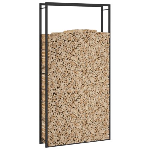 Steel Firewood Rack Log Holder Timber Kindling Lumber Carrier Storage Black - Image 5