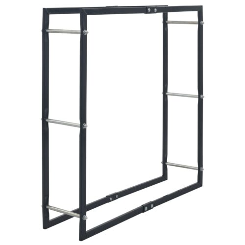 Firewood Rack Black 100x25x100cm Steel - Image 2