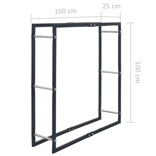 Firewood Rack Black 100x25x100cm Steel - Image 7