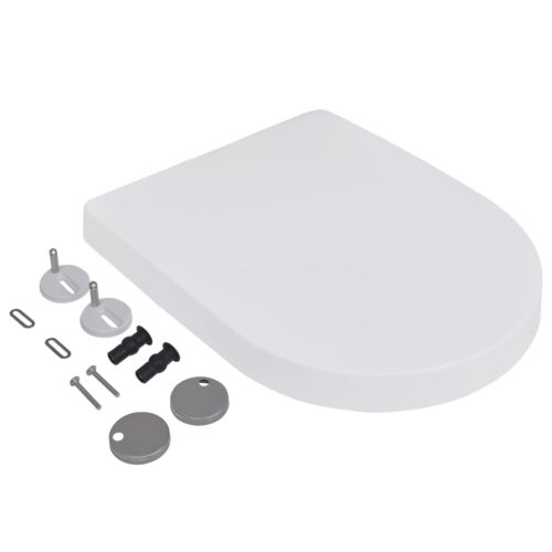 Toilet Seats with Soft Close Lids 2pcs Plastic White - Image 3