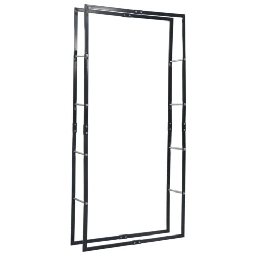Firewood Rack Black 100x25x200cm Steel - Image 2