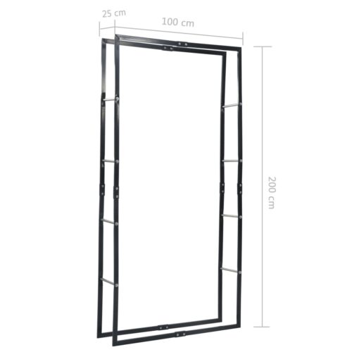 Firewood Rack Black 100x25x200cm Steel - Image 7