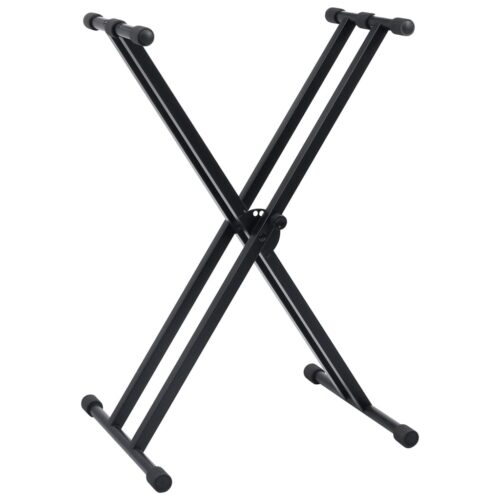 Double Braced Keyboard Stand Stool Set Black - Image 3