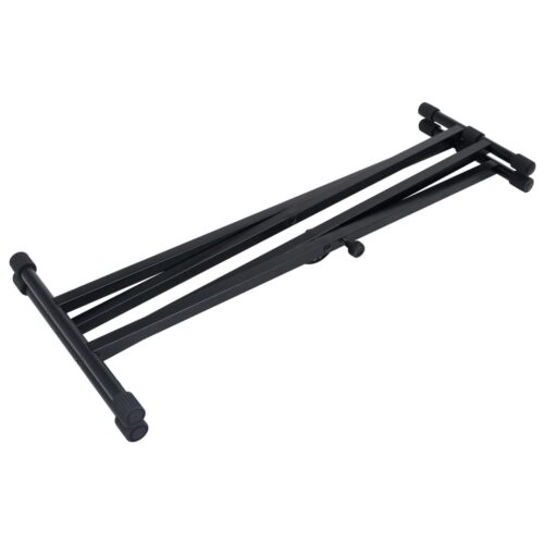 Double Braced Keyboard Stand Stool Set Black - Image 4