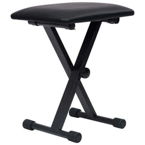 Double Braced Keyboard Stand Stool Set Black - Image 5