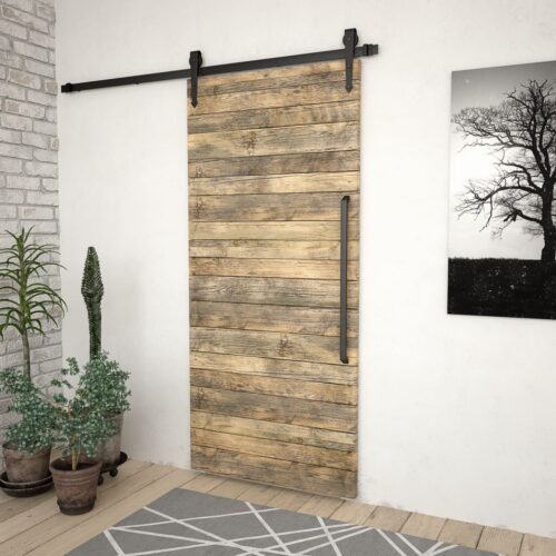 Sliding Door Hardware Kit 183cm Steel Black - Image 3
