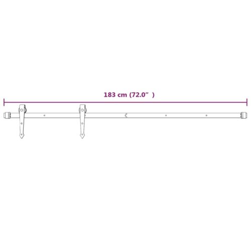 183cm Sliding Barn Door Hardware Track Set Office Bedroom Interior Closet White - Image 7