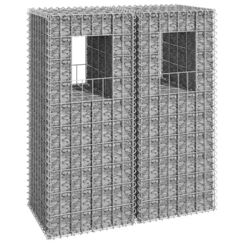 Gabion Basket Posts 2pcs 40x40x100cm Iron