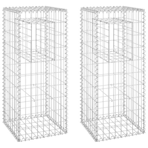 Gabion Basket Posts 2pcs 40x40x100cm Iron - Image 2