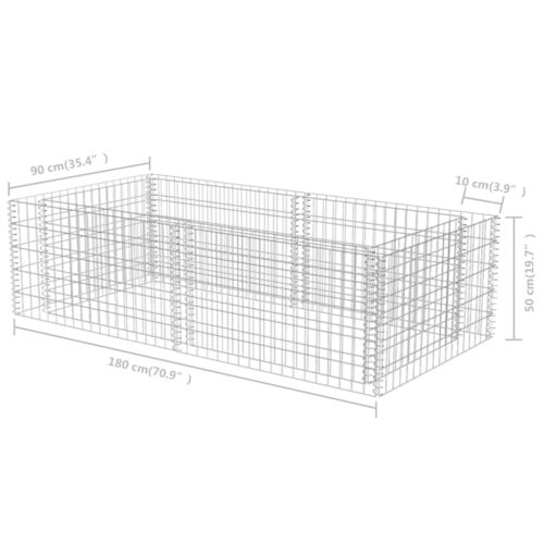 Gabion Planter Galvanised Steel 180x90x50cm - Image 7