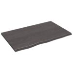 Bathroom Countertop Sink Vanity Board Table Top Dark Brown 80x50x2cm Treated Solid Wood