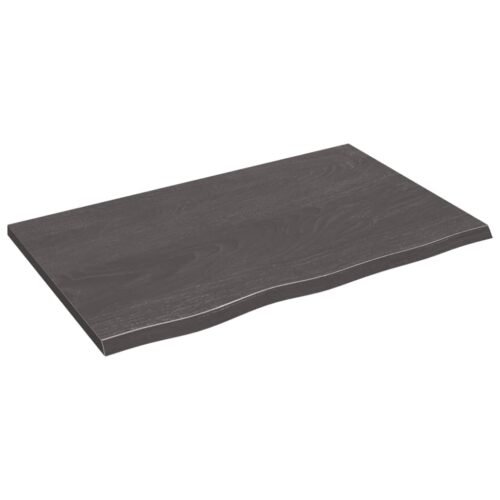Bathroom Countertop Sink Vanity Board Table Top Dark Brown 80x50x2cm Treated Solid Wood