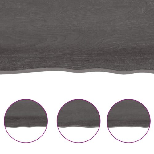 Bathroom Countertop Sink Vanity Board Table Top Dark Brown 80x50x2cm Treated Solid Wood - Image 4
