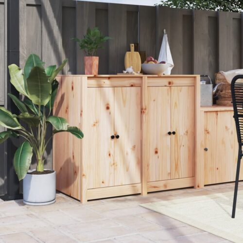 Outdoor Kitchen Doors 2pcs 50x9x82cm Solid Wood Pine - Image 11