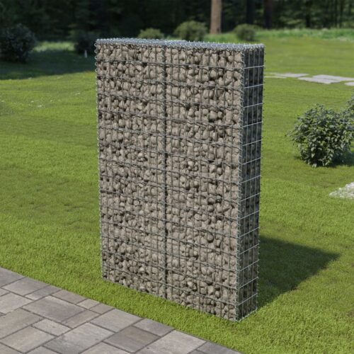 Gabion Wall with Covers Galvanised Steel 100x20x150cm
