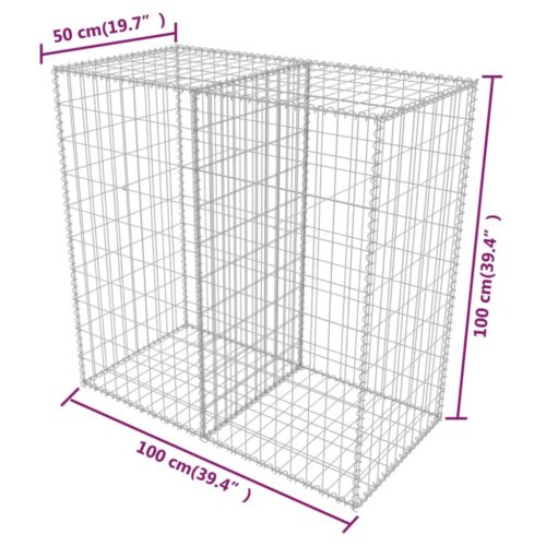 Gabion Basket Galvanised Steel 100x50x100cm - Image 8