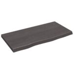 Bathroom Countertop Sink Vanity Board Table Top Dark Brown 80x40x4cm Treated Solid Wood