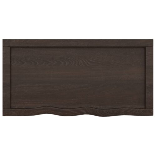 Bathroom Countertop Sink Vanity Board Table Top Dark Brown 80x40x4cm Treated Solid Wood - Image 4