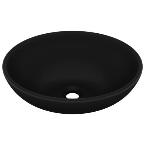 Luxury Basin Oval-shaped Matt Black 40x33cm Ceramic