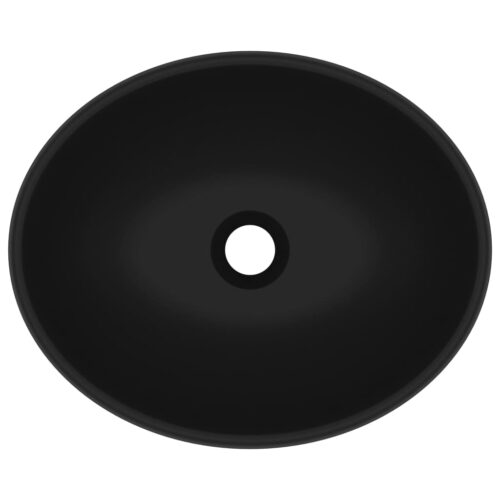 Luxury Basin Oval-shaped Matt Black 40x33cm Ceramic - Image 4