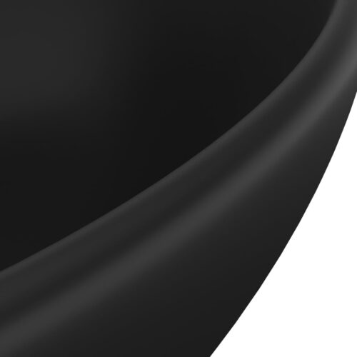 Luxury Basin Oval-shaped Matt Black 40x33cm Ceramic - Image 5