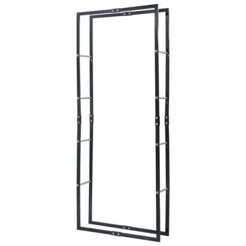 Firewood Rack Black 80x25x200cm Steel - Image 3