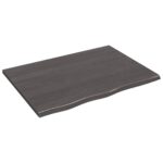 Bathroom Countertop Sink Vanity Board Table Top Dark Brown 80x60x2cm Treated Solid Wood