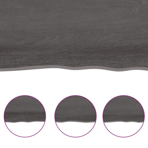 Bathroom Countertop Sink Vanity Board Table Top Dark Brown 80x60x2cm Treated Solid Wood - Image 4