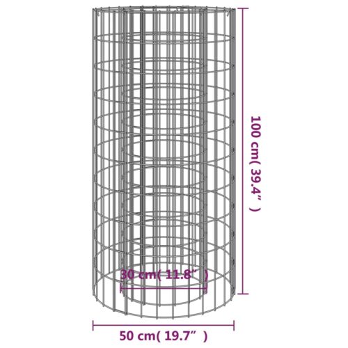 Gabion Fire Pit √ò 50cm Galvanised Iron - Image 5