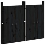 Outdoor Kitchen Doors 2pcs Black 50x9x82cm Solid Wood Pine