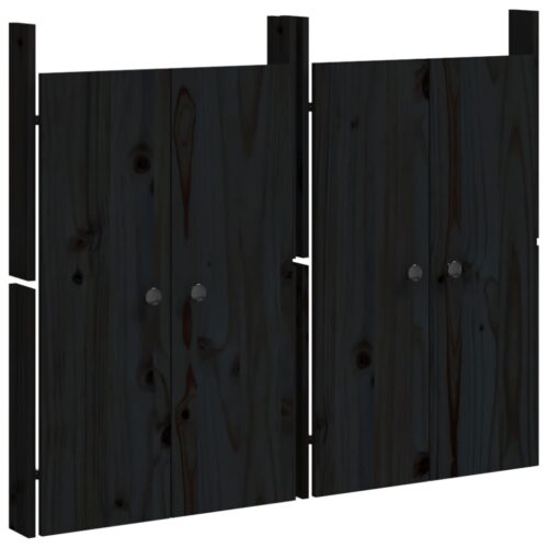 Outdoor Kitchen Doors 2pcs Black 50x9x82cm Solid Wood Pine