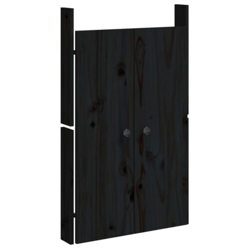 Outdoor Kitchen Doors 2pcs Black 50x9x82cm Solid Wood Pine - Image 3