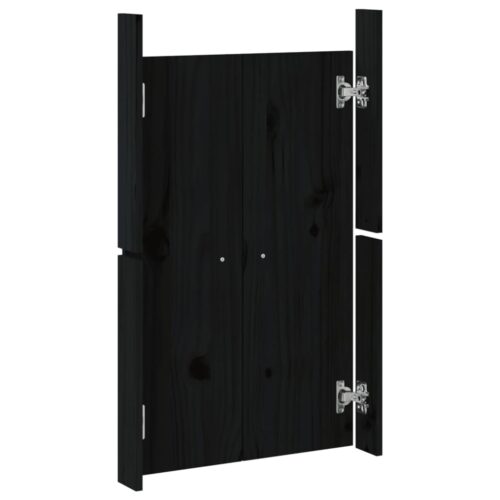 Outdoor Kitchen Doors 2pcs Black 50x9x82cm Solid Wood Pine - Image 7