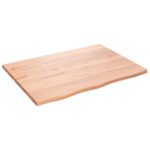 Bathroom Countertop Sink Vanity Board Table Top Light Brown 80x60x2cm Treated Solid Wood