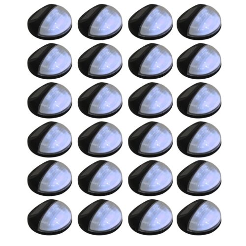 Outdoor Solar Wall Lamps LED 24pcs Round Black