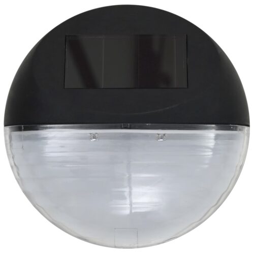 Outdoor Solar Wall Lamps LED 24pcs Round Black - Image 5