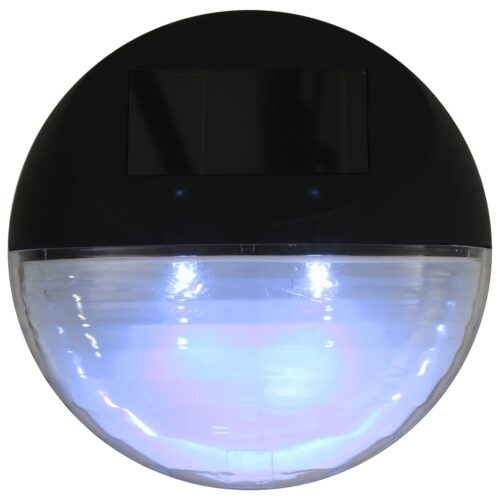 Outdoor Solar Wall Lamps LED 24pcs Round Black - Image 7