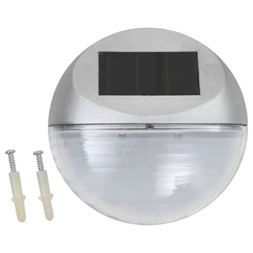 Outdoor Solar Wall Lamps LED 24pcs Round Silver - Image 2