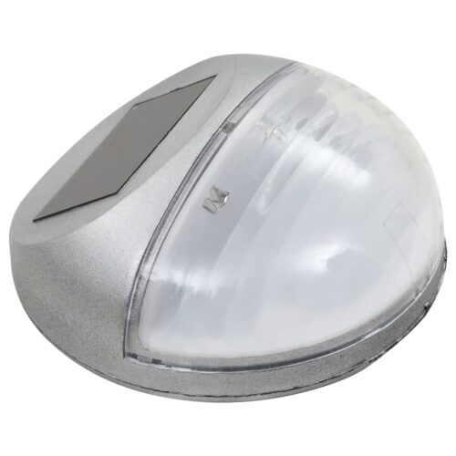 Outdoor Solar Wall Lamps LED 24pcs Round Silver - Image 3