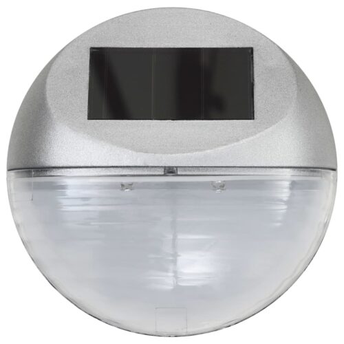 Outdoor Solar Wall Lamps LED 24pcs Round Silver - Image 4