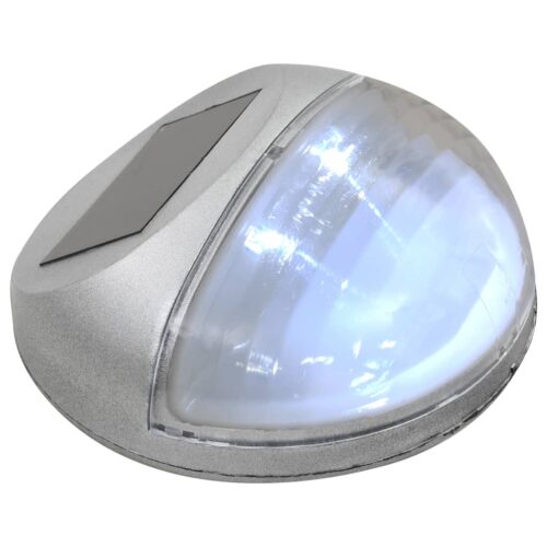Outdoor Solar Wall Lamps LED 24pcs Round Silver - Image 5