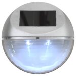 Outdoor Solar Wall Lamps LED 24pcs Round Silver