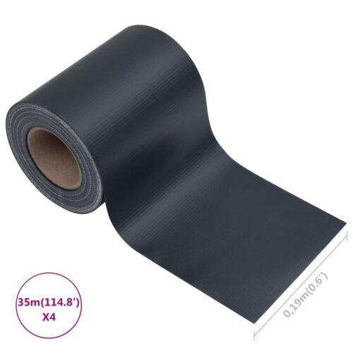 Garden Privacy Screens 4pcs PVC 35x0.19m Matte Dark Grey - Image 10