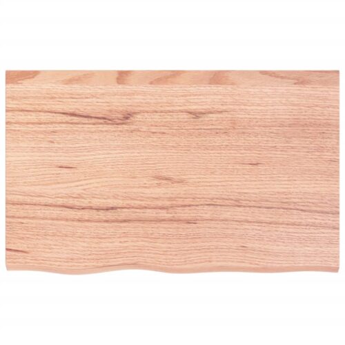 Oak Wood Timber Bathroom Countertop Sink Vanity Board Table Top Light Brown 80x50x4cm - Image 3