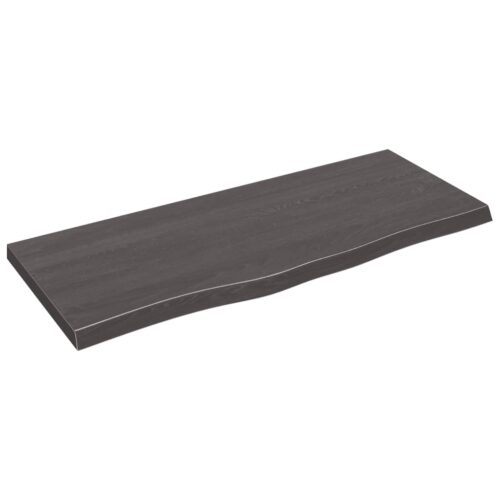 Bathroom Countertop Sink Vanity Board Table Top Dark Brown 100x40x4cm Treated Solid Wood