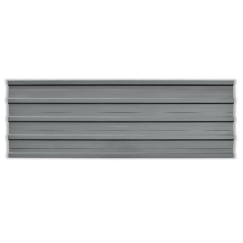 Roof Panels 12pcs Galvanised Steel Grey - Image 2